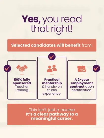 Yes, you read that right. Selected candidates receive 100% fully sponsored teacher training, practical mentorship, and a 2 year employment contract. This is not just a course, it is a clear pathway to a meaningful career.