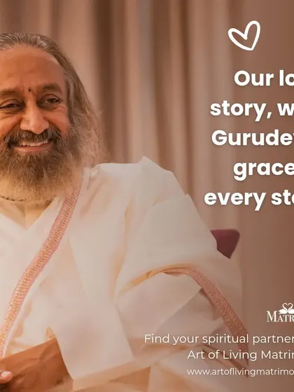 Our love stories unfold with Gurudev's grace at every step. This is the promise of finding a spiritual partner through our platform, a journey blessed with wisdom and love.