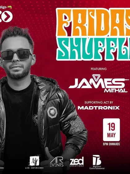 Another 'Friday Shuffle' poster, emphasizing the lively atmosphere and hot tracks that define this weekly event.