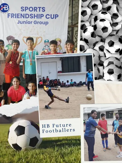 One kick at a time, we build skills, confidence, and a love for the game. This collage from the Sports Friendship Cup shows our future footballers in action, from match play to celebrating with medals.