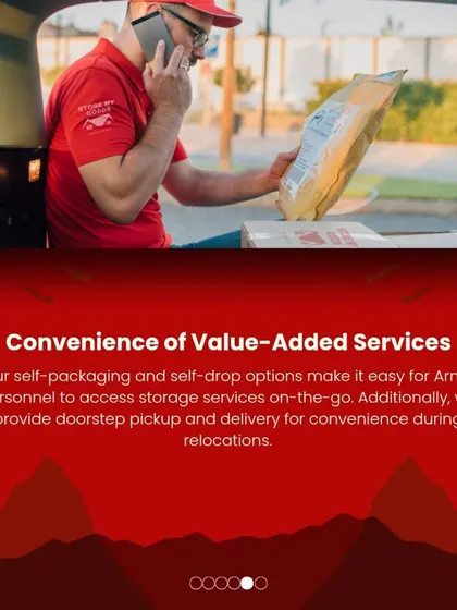My value-added services, like self-packaging and self-drop options, make it easy for Army personnel to access storage on the go. I also provide doorstep pickup and delivery for convenience.