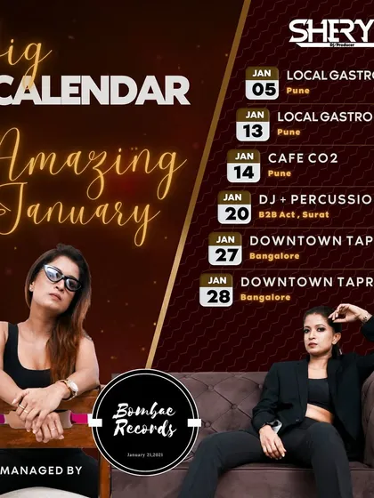 A look back at my 'Amazing January' gig calendar. This shows my consistent work schedule and my presence in multiple cities and venues.