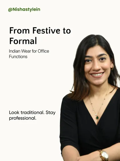Wearing Indian wear to office functions can be tricky. You want to look traditional but stay professional. I show you how to strike the right balance by keeping your look elegant and true to your personal style, without being flashy.