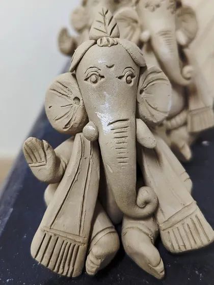 Each Ganesha made in our workshop has its own unique personality. We love seeing how each student interprets the form.