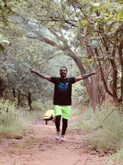 Feeling free and powerful on the Hennur trail. Trail running is a fantastic way to connect with nature while pushing your physical limits.