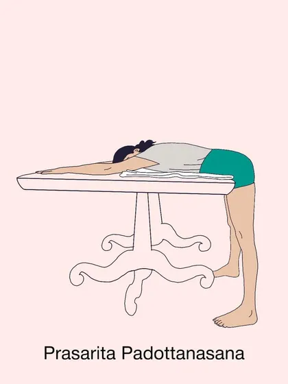 An illustration from one of my 'Do-It-Yourself' home practice guides. I provide these sequences to empower you to manage conditions like lower back pain using simple household items as props, making the therapeutic benefits of yoga a part of your daily life.