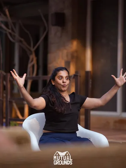 A candid moment of me explaining a concept during our Goa dance retreat. While I love to dance, I also love to talk and share my knowledge and passion with my students.