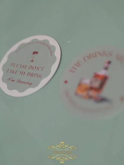 Another witty coaster design, ensuring even the smallest details are fun and on-theme.