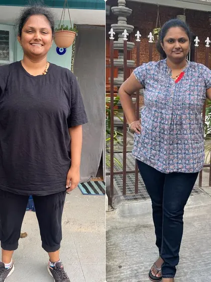 This is a halfway progress update. This client has successfully reduced her BMI and fat percentage, becoming more active and flexible in the process.