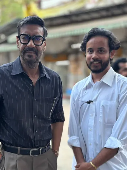 On set with the one and only Ajay Devgn sir for the film "Raid 2". Working on major Bollywood productions and with such legendary actors is a dream come true and an incredible learning experience.