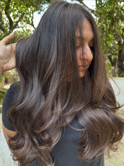 My 'Cocoa Bean' color. This is a deep, rich brown that is perfect for a first-time color client who wants something subtle yet impactful.