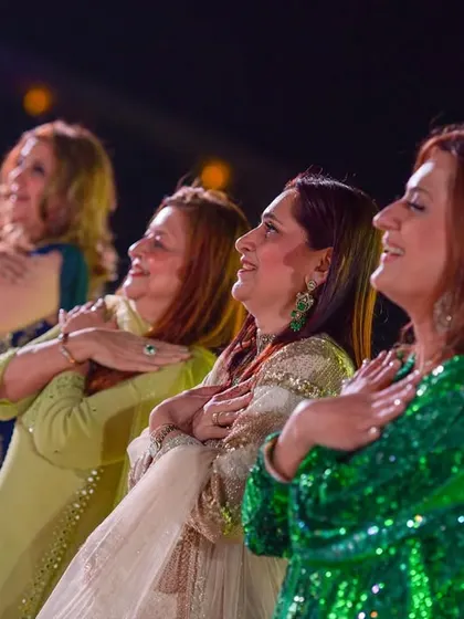 Family members join in the fun with a choreographed dance performance, showing that our Sangeets are about everyone coming together to celebrate.