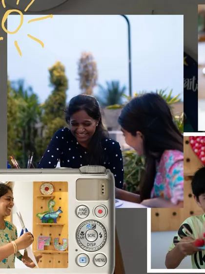 A collage of happy moments at the studio. We believe in crafting joy and making memories that last a lifetime, one art project at a time.
