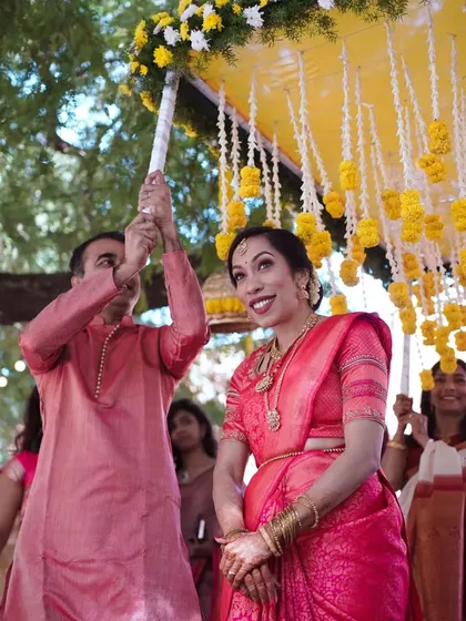 A collection of moments from my wedding, from the decor and venue to the ceremony and reception party. This shows the complete experience and the happy, vibrant atmosphere we can help create.