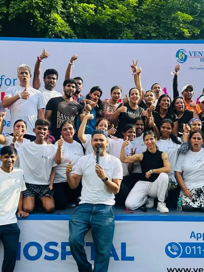 Feeling the amazing energy of a large crowd during a yoga session I led for a World Heart Day event. It's so rewarding to share the positive vibes of yoga with the community.