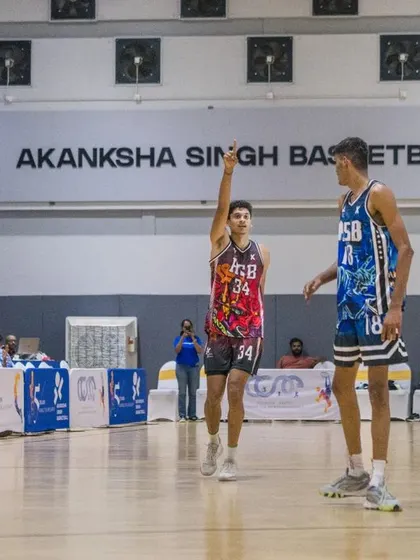 A player calls out a play, demonstrating the on-court communication and leadership we foster in our athletes.