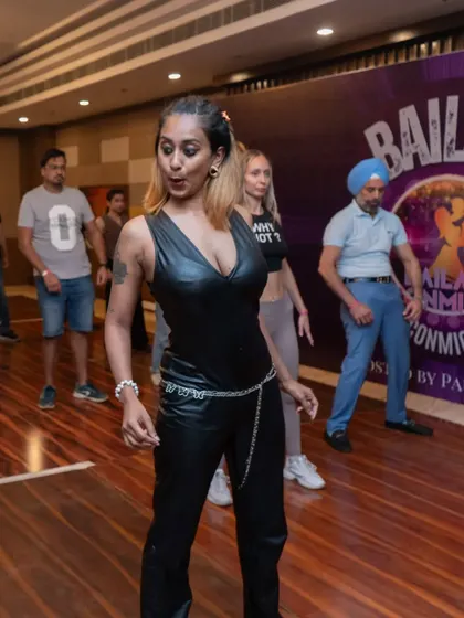 Lost in the music while teaching. For me, dance is a form of meditation and a way to connect with my inner self.