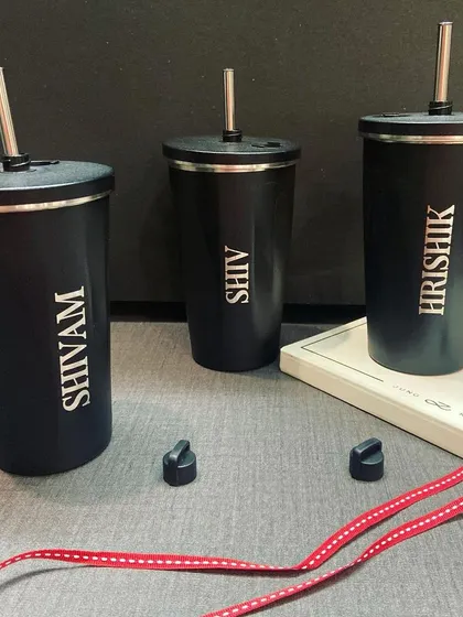 Our insulated geometric sippers are sleek, modern, and practical. They come with a reusable straw and a secure lid for sipping on the go.