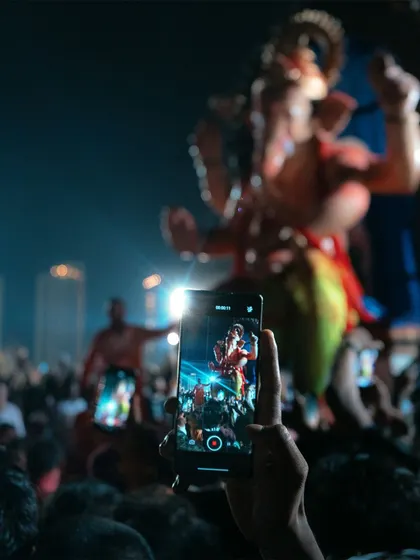 Capturing the Ganpati festival in the city of dreams, Mumbai. The energy is infectious, and it's a privilege to document such a massive display of public faith and celebration.