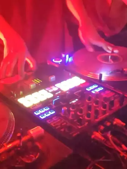 Another close up of my hands at work during an Arcade 140 bass music event. Every movement is precise, whether it's a scratch, a cut, or a blend.