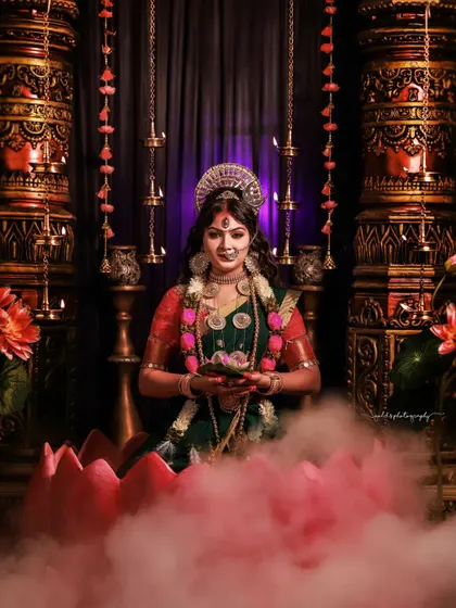 A series from my "Eyes of Divine" project, portraying Goddess Durga. I used elaborate sets, dramatic lighting with smoke and fire, and authentic styling to capture the power and grace of the deity. This video shows the final result after the on-set efforts.