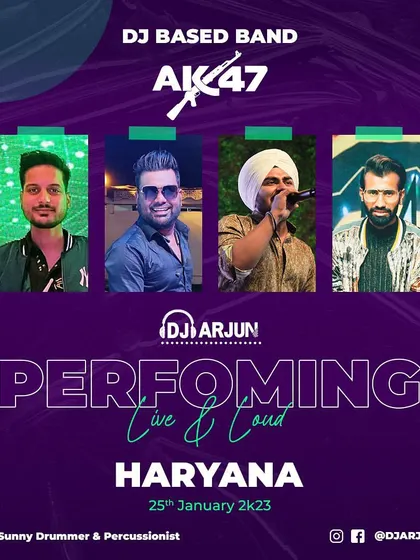 Showcasing the full lineup of the AK47 DJ-based band. We bring a complete entertainment package with vocals, percussion, and my live mixing.