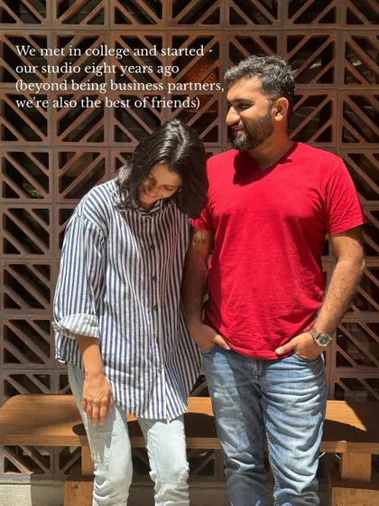 We met in college and started our studio eight years ago. Beyond being business partners, we're also the best of friends, and that collaborative spirit is at the heart of everything we do.