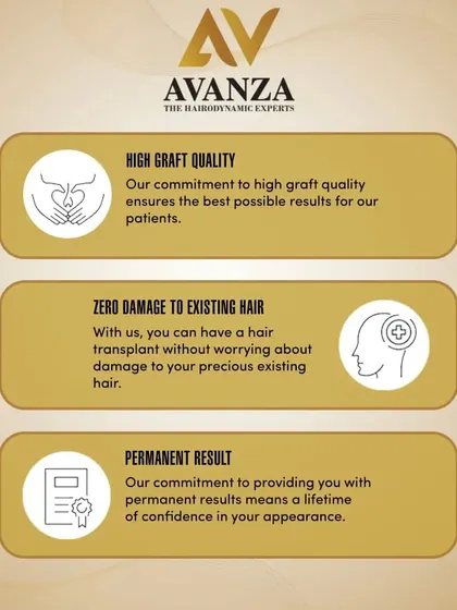 We are committed to high graft quality, which ensures the best possible results. Our technique causes zero damage to existing hair, and we provide a permanent result for a lifetime of confidence.