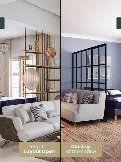 Keep the layout open. Instead of closing off spaces with solid walls, use partitions or open-plan designs to maintain a sense of flow and spaciousness in a compact home.