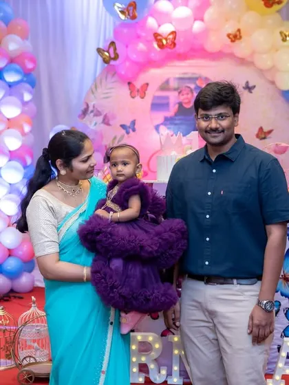 A proud family celebrating their daughter's first birthday. We capture the formal portraits that you'll be excited to frame and share.