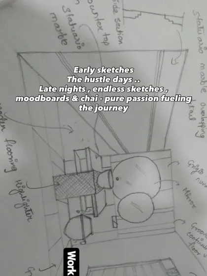 It all starts with a sketch. These early drawings are where ideas first take shape, mapping out layouts and concepts. This is the raw, creative beginning of every design story.