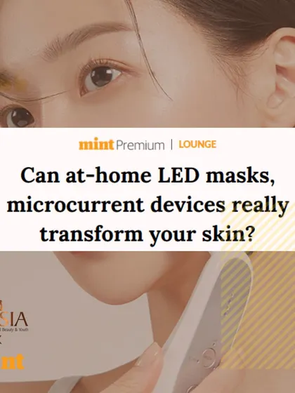 The headline from my feature in Mint, where I discussed whether at-home LED masks and microcurrent devices can really transform your skin. Professional guidance is key.