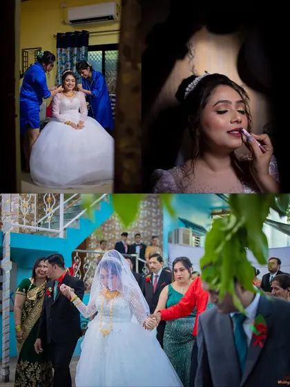 A behind-the-scenes look at a Catholic bride getting ready, from her makeup application to her father walking her to the church.