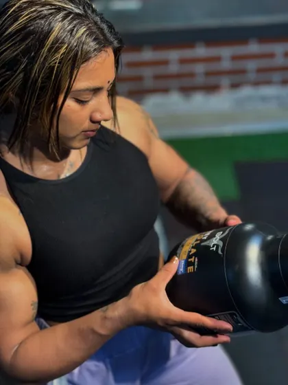 Inspecting the quality of Bolt Nutrition's Whey Isolate. I always check the ingredients to make sure I'm putting only the best into my body.