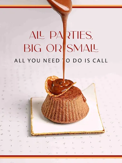 All parties, big or small, deserve a sweet ending. This molten chocolate lava cake is just one of the decadent desserts I can prepare for your event. All you need to do is call.