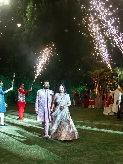 A grand entrance with cold pyro fireworks. This makes for a spectacular and memorable start to the reception.
