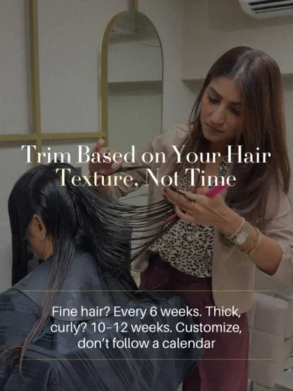 You should trim your hair based on its texture, not just a calendar. Fine hair might need a trim every 6 weeks to prevent splits, while thick, curly hair can often go 10 to 12 weeks. It's about customizing, not generalizing.