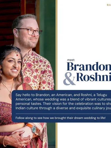 Say hello to Brandon, an American, and Roshni, a Telugu American. Their vision was to showcase Indian culture through a diverse and exquisite culinary journey, and we were thrilled to bring their dream wedding to life.