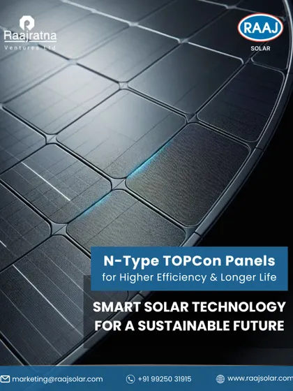 A close-up of the advanced cell technology in our N-Type TOPCon panels. This design is engineered for higher efficiency and a longer operational life, forming the core of our smart solar technology for a sustainable future.