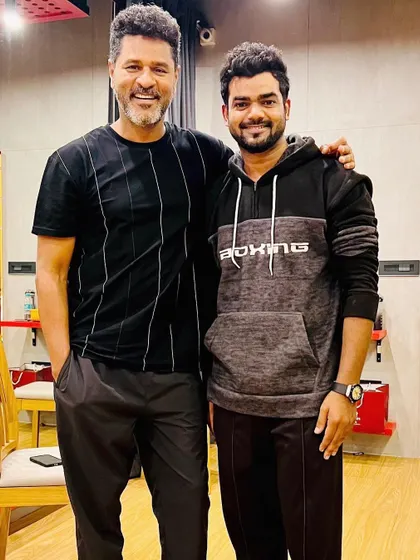 A picture with Prabhudeva master during a rehearsal. These moments of learning and collaboration are what I cherish most about my work.