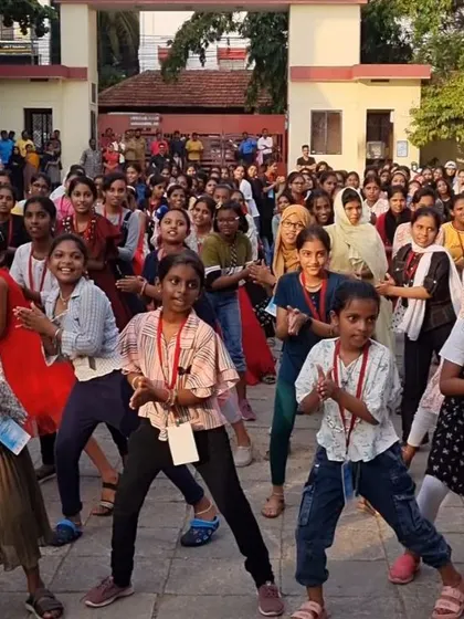 A snapshot of pure, focused fun during a summer camp at Nadakkavu GHSS. You can see the kids completely absorbed in the rhythm, learning new moves and building confidence together.