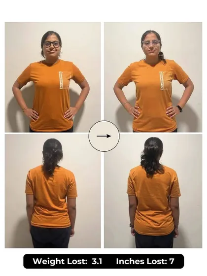 Deepanshi was clueless about calories and avoided strength training. After 6 weeks, she lost 3.1 kgs and 7 inches, and is now hooked on strength training and smart about her nutrition.