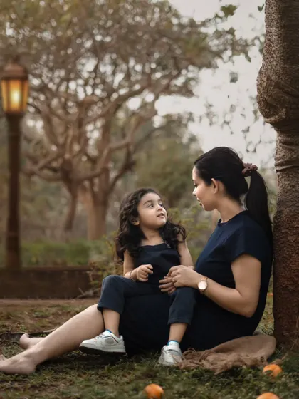 A quiet moment between mother and son during an outdoor shoot. I love finding these peaceful spots where families can connect naturally.