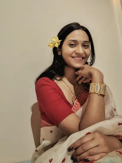 A candid photo celebrating my Assamese heritage during the Bihu festival.