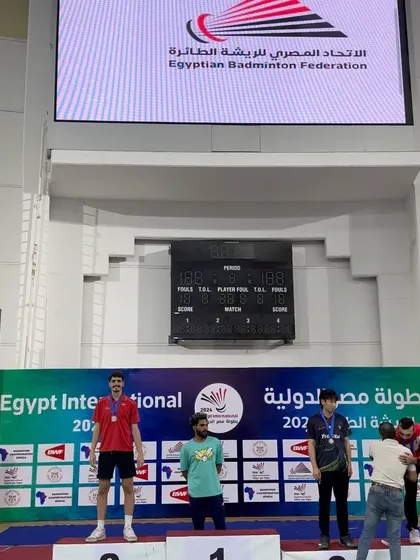 The podium ceremony at the Egypt International 2024, a proud moment for the academy.