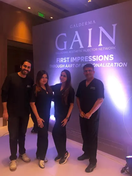 With fellow faculty at the Galderma Aesthetic Injector Network (GAIN) event. This marked the start of a new, personalized approach to filler treatments.