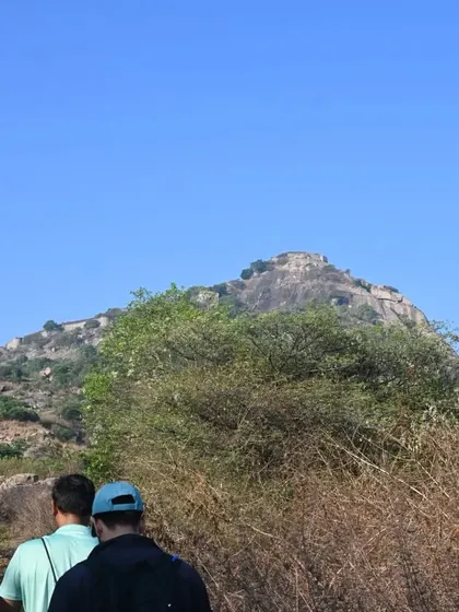 The start of our trek, with the mountain peak in the distance. We love a good challenge, both in and out of the gym.
