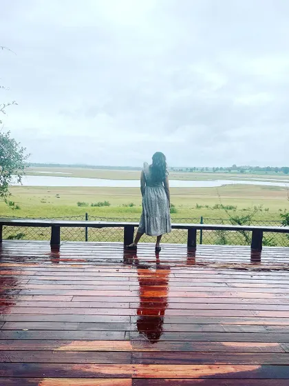 Looking out over the Kabini backwaters on a rainy day. There is a deep sense of peace that comes from immersing yourself in the quiet moods of nature.