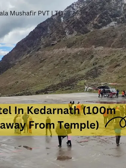 **Hotel Stay Just 100m from Kedarnath Temple.** We provide accommodation just a short walk from the temple, saving you energy and giving you more time for darshan. Helicopter services can also be arranged.