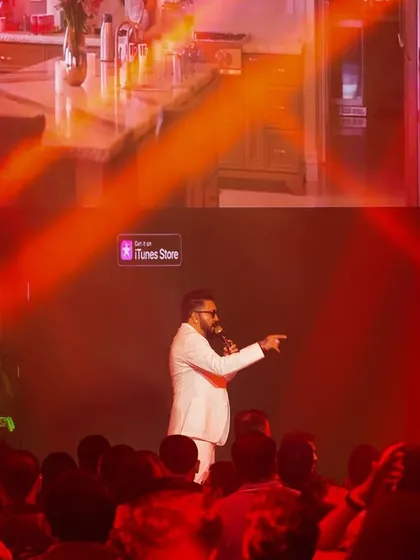Our club productions include integrated visuals and lighting. Mika Singh performs at Babylon with a large screen backdrop, a technical element we managed to enhance the show.